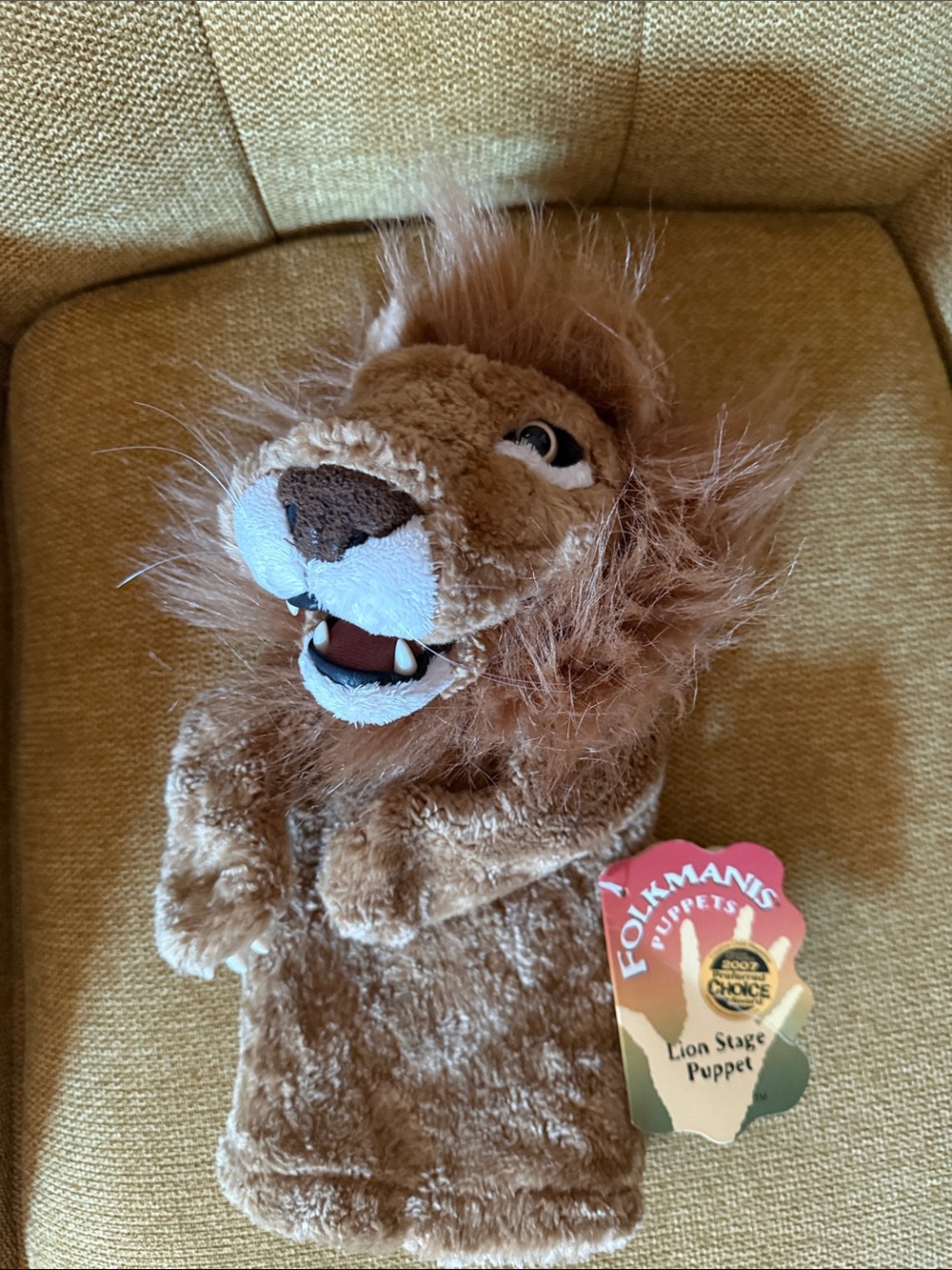 Folkmanis Brown Lion Stage Puppet - Plush Hand Puppet for Kids